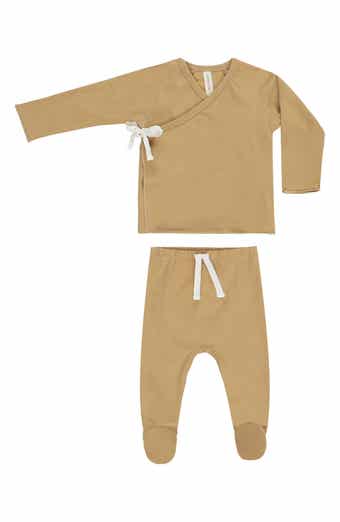 Wrap Top and Footed Pants Set