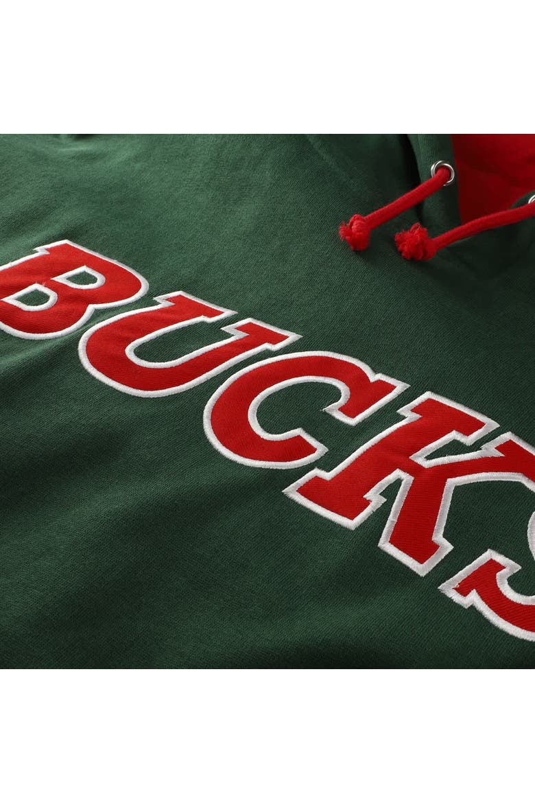 Men's Mitchell & Ness Hunter Green Milwaukee Bucks Hardwood Classics Big & Tall Hoodie, Alternate, color, Hunter Green