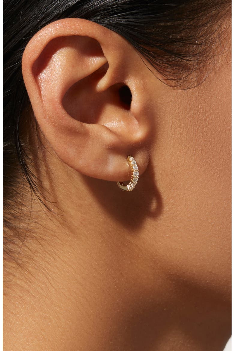 Huggie Hoops - Nava, Alternate, color, Gold