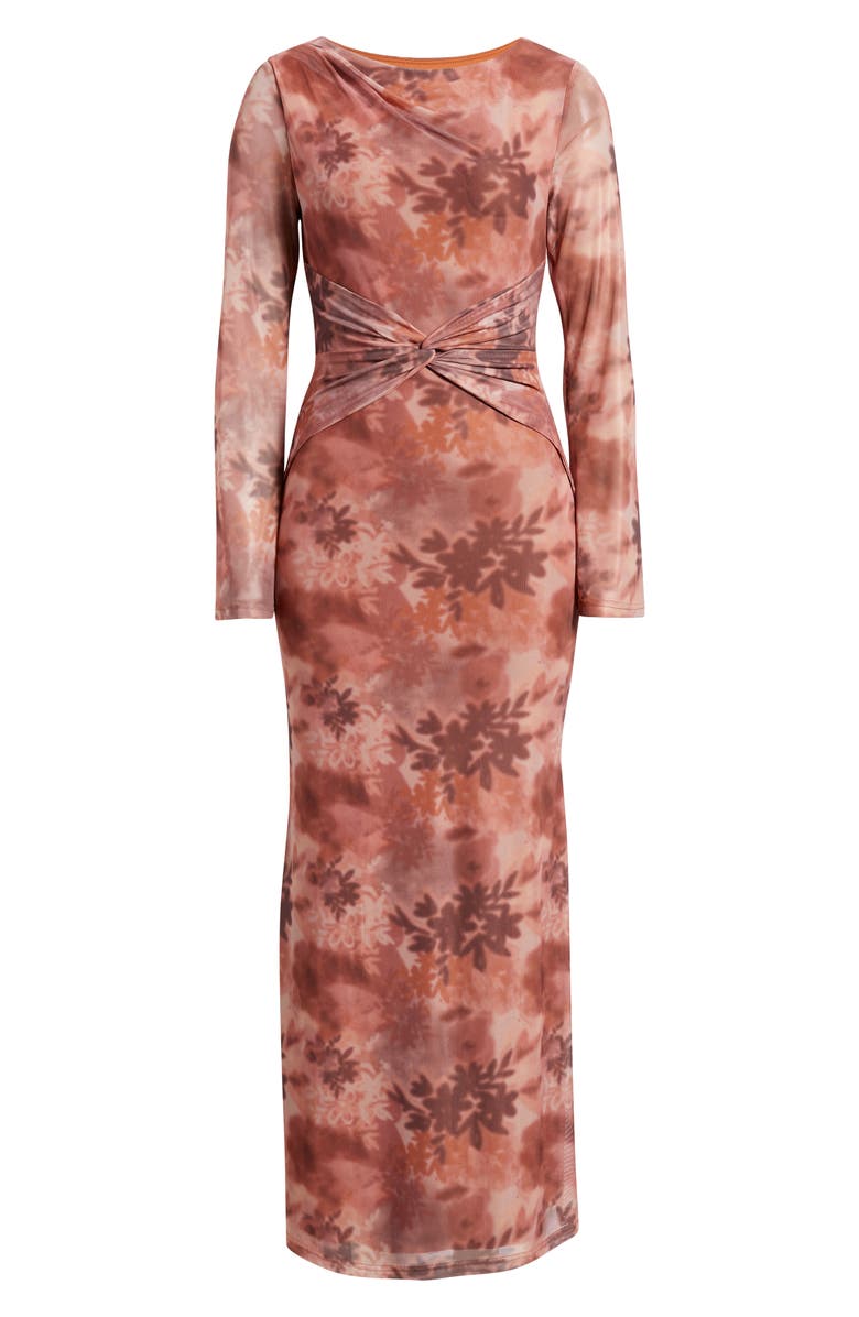 Petal & Pup Nash Long Sleeve Body-Con Dress, Alternate, color, Blurred Botanics