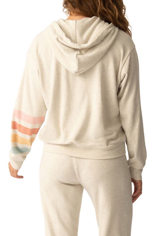 Pj Salvage Sunshine Mind Zip Front Hoodie In Light Oatmeal