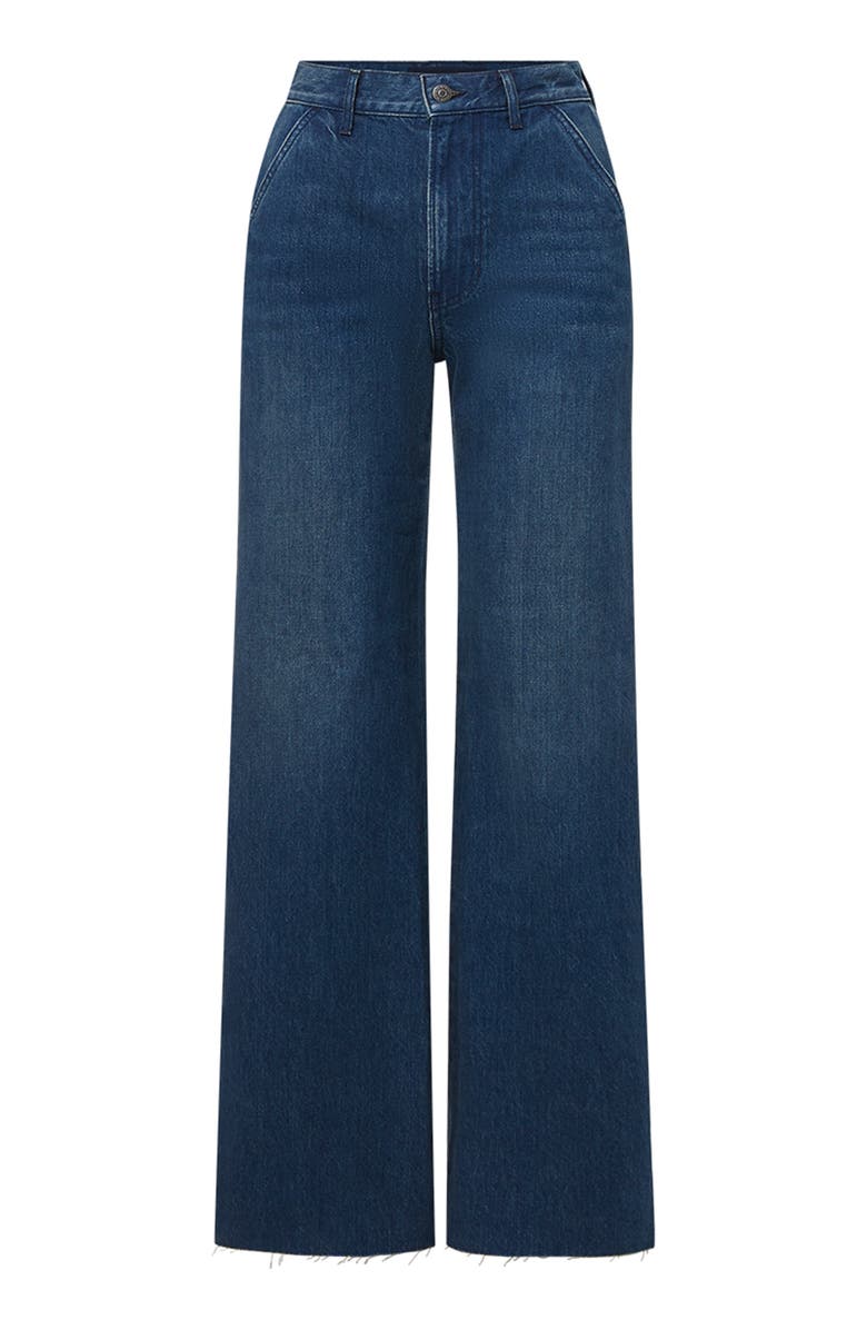 Veronica Beard Taylor Raw Hem High Waist Wide Leg Jeans, Alternate, color,