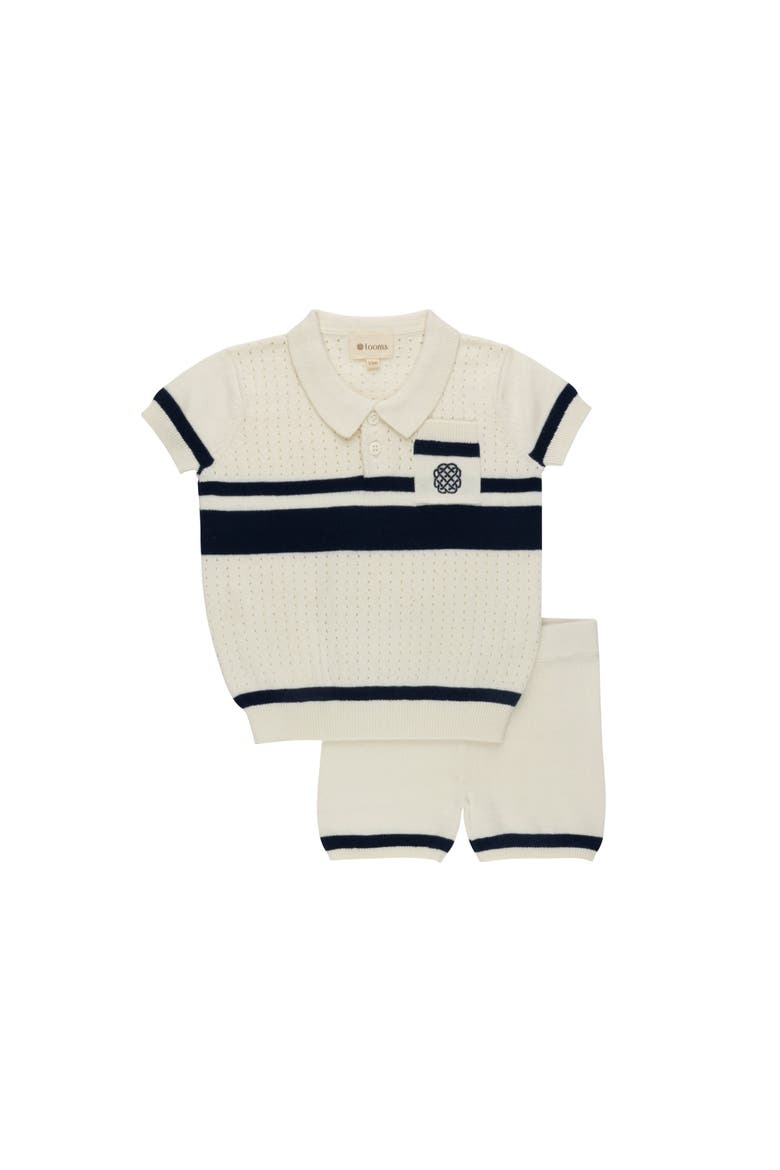 Looms Storybook Collection - Boys Mesh Knit 2 Piece Set, Main, color, Ivory