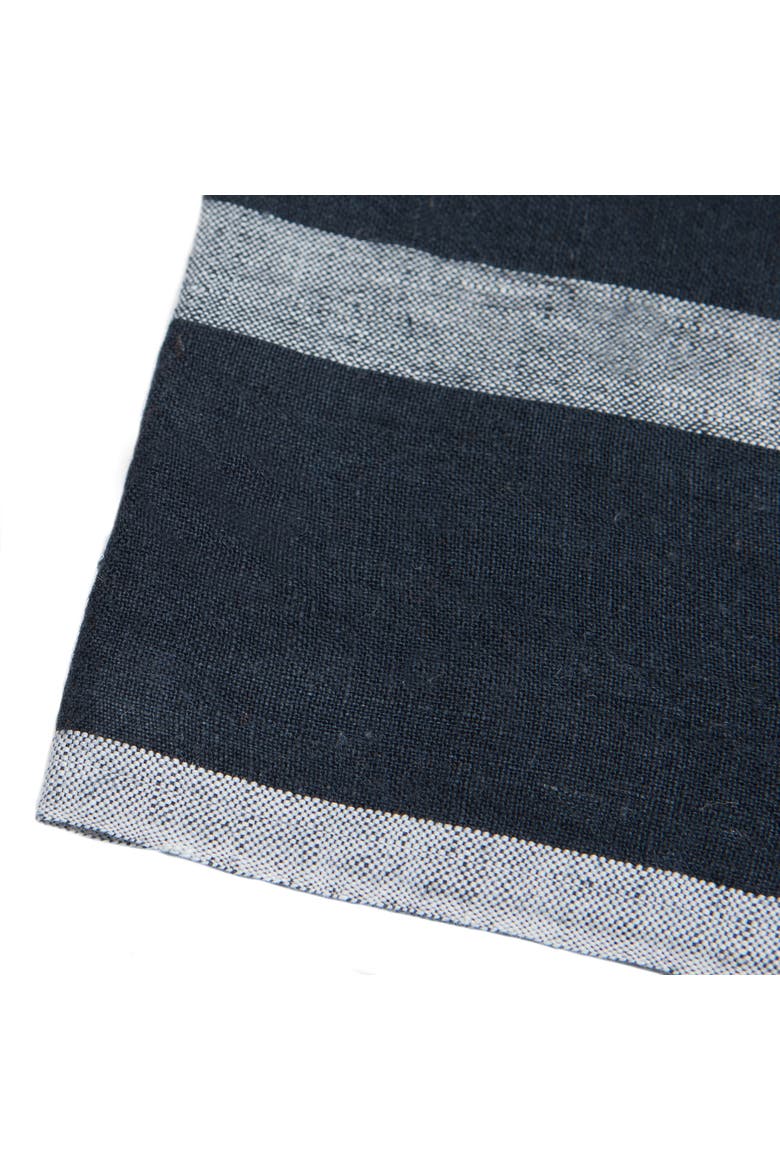 Laundered Linen Towels  - Set of 2, Alternate, color, Indigo/White 20" x 30"