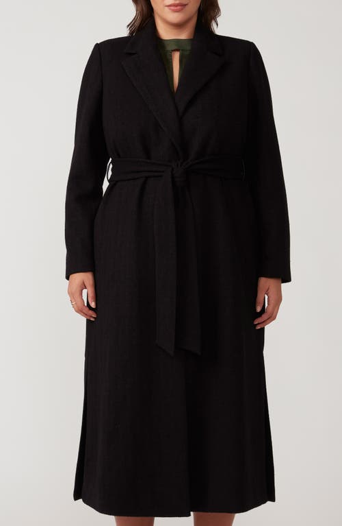 Estelle Charmed Robe Coat in Black 