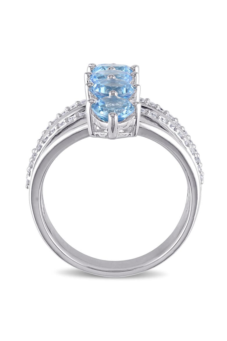 Swiss Blue Topaz & Diamond Gladiator Ring, Alternate, color, Blue Topaz