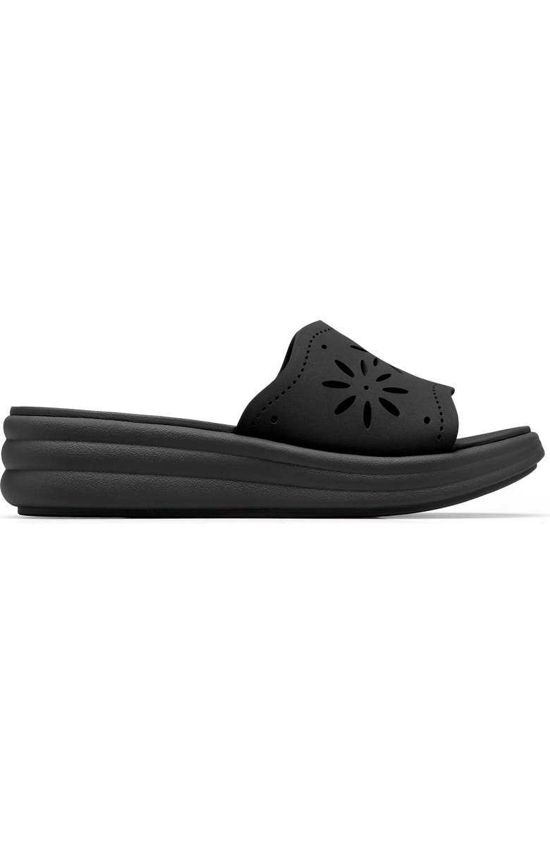 Clarks<sup>®</sup> Drift Floral Wedge Slide Sandal, Alternate, color, Navy