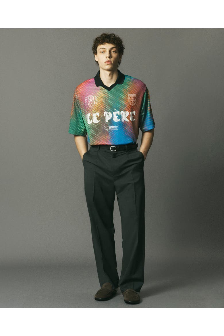 Tailored Pleated Trouser, Alternate, color, Grey Stripe