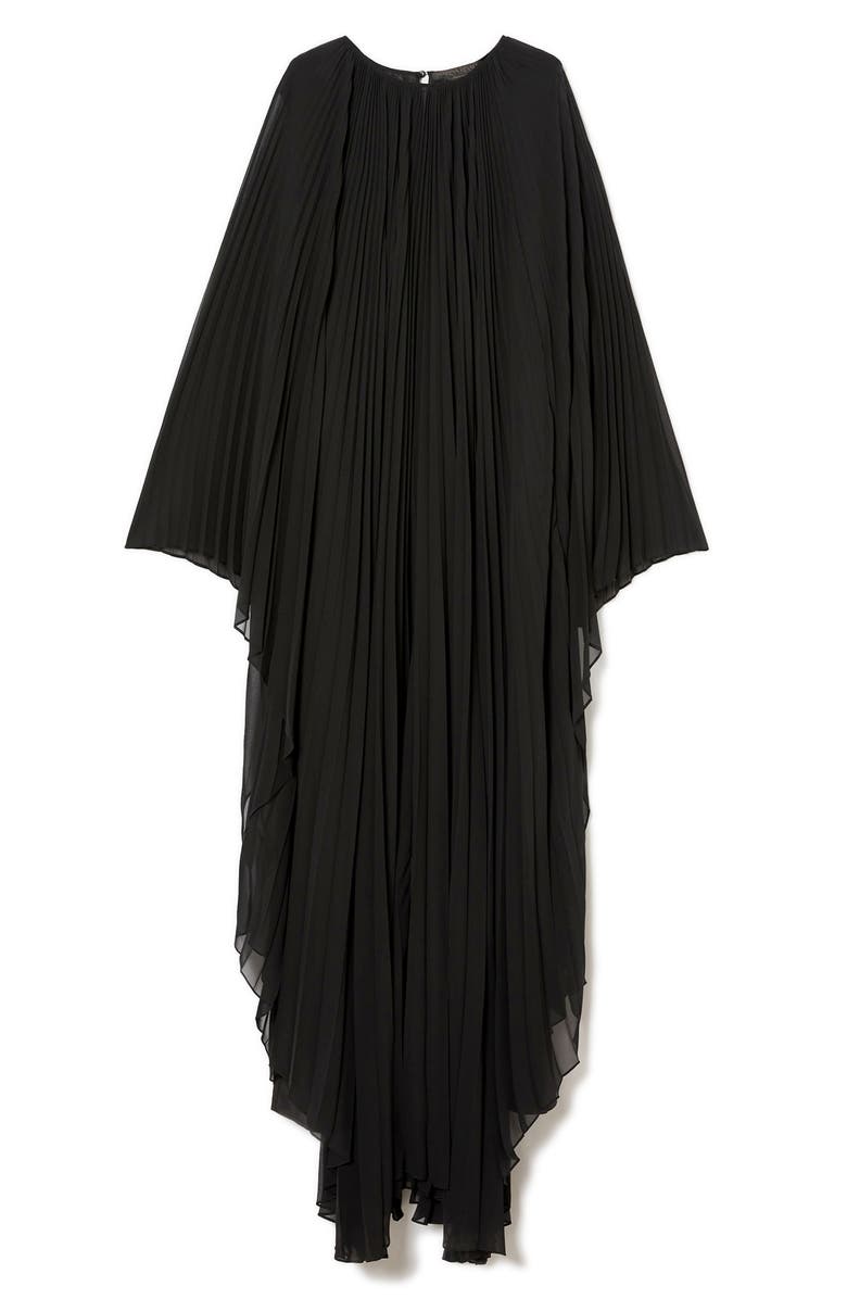 Marina Rinaldi Battage Cape Sleeve Pleated Maxi Dress, Alternate, color, 