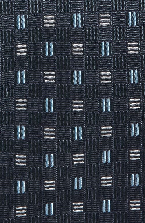 Hugo Boss Boss Geo Jacquard Silk Tie In Blue