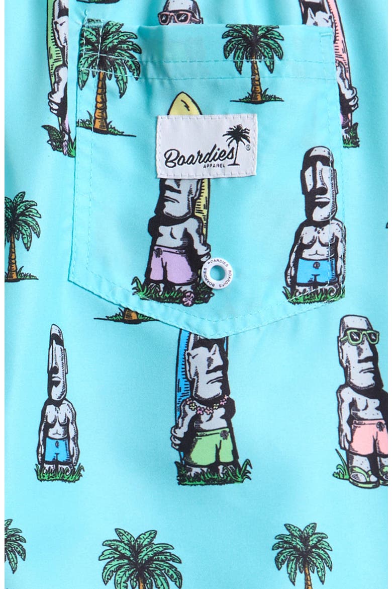 Kids' Island Elders Print Swim Trunks, Alternate, color, BLUE