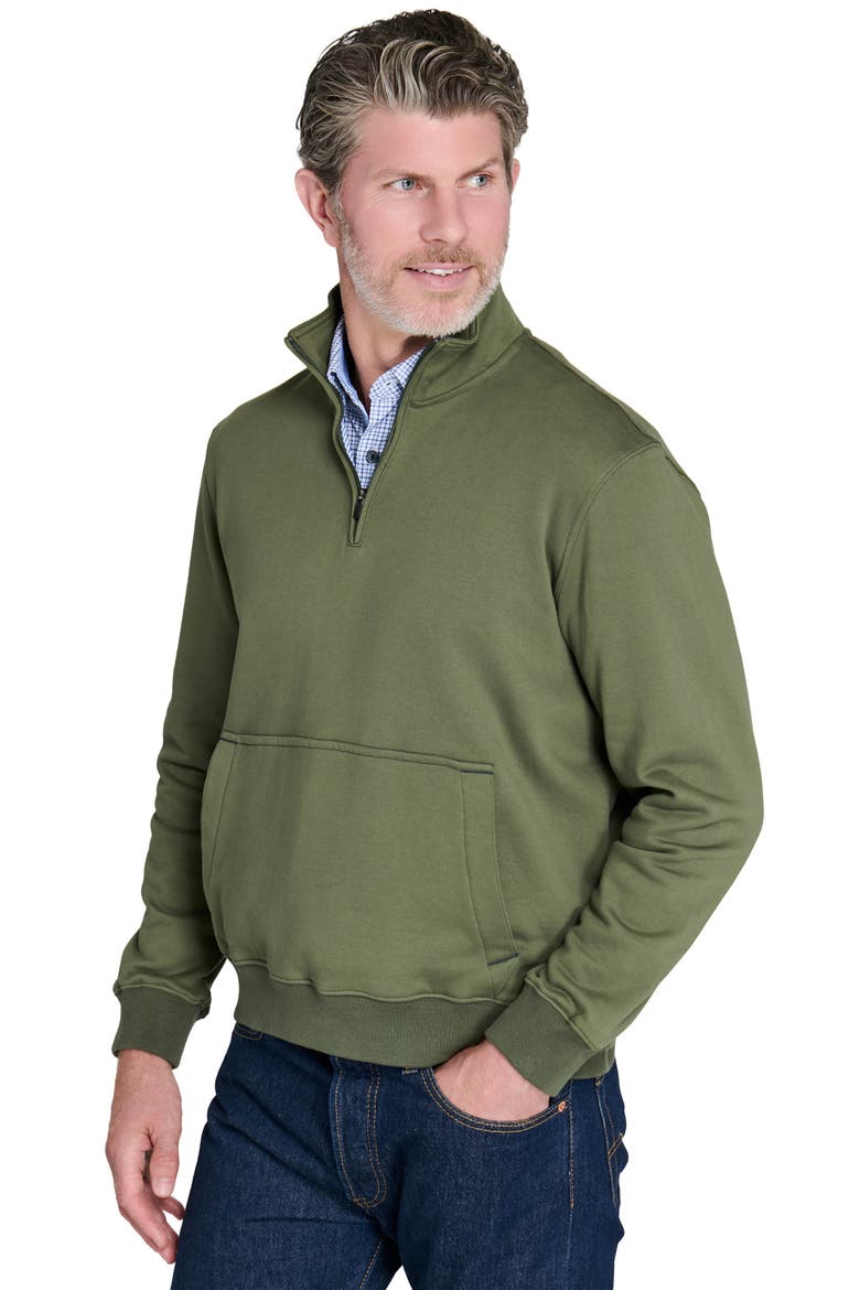 Slim Fit Windsor Brushed Fleece Quarter Zip Pullover, Alternate, color, OLIVE