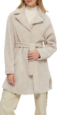 GORSKI Reversible Textured Genuine Shearling Stroller, Belt