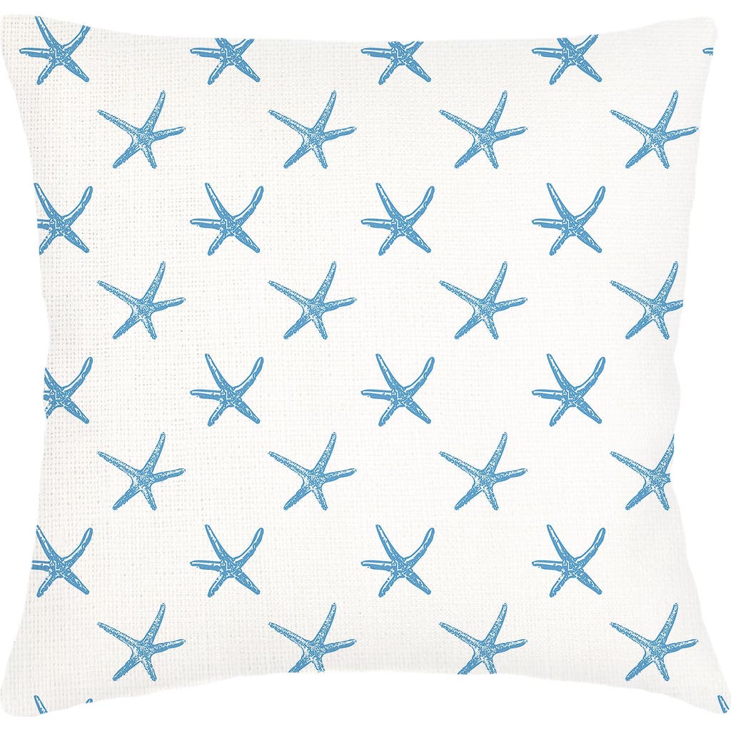 Anaya Starfish Blue Linen Euro Pillow 26x26 With Down Insert In Blue
