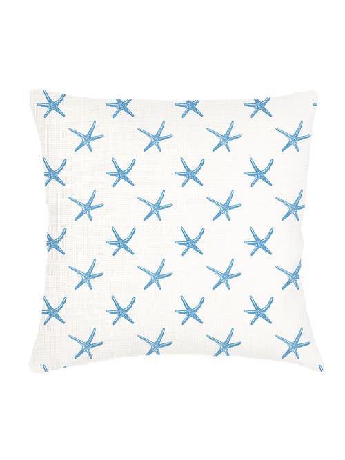 Anaya Starfish Blue Linen Euro Pillow 26x26 With Down Alternative Insert In Blue