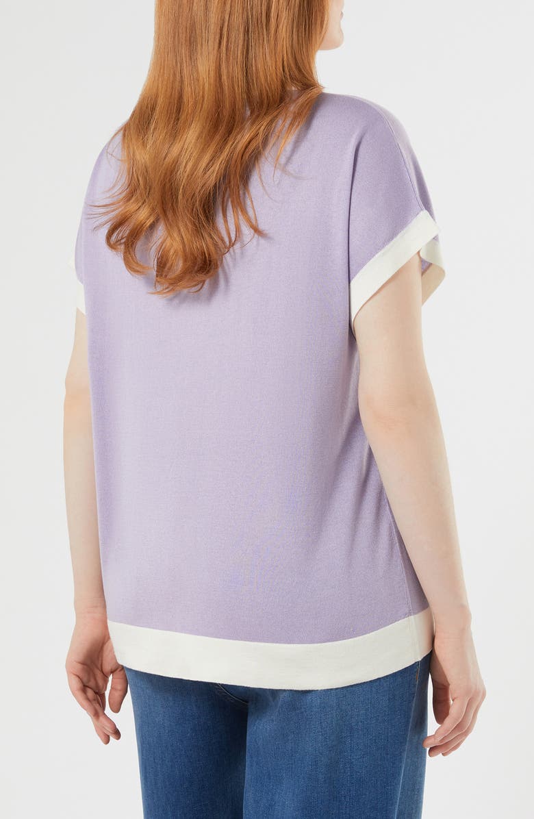 Marina Rinaldi Mrs. Ribellle Silk & Cashmere Sweater, Alternate, color, Lilac