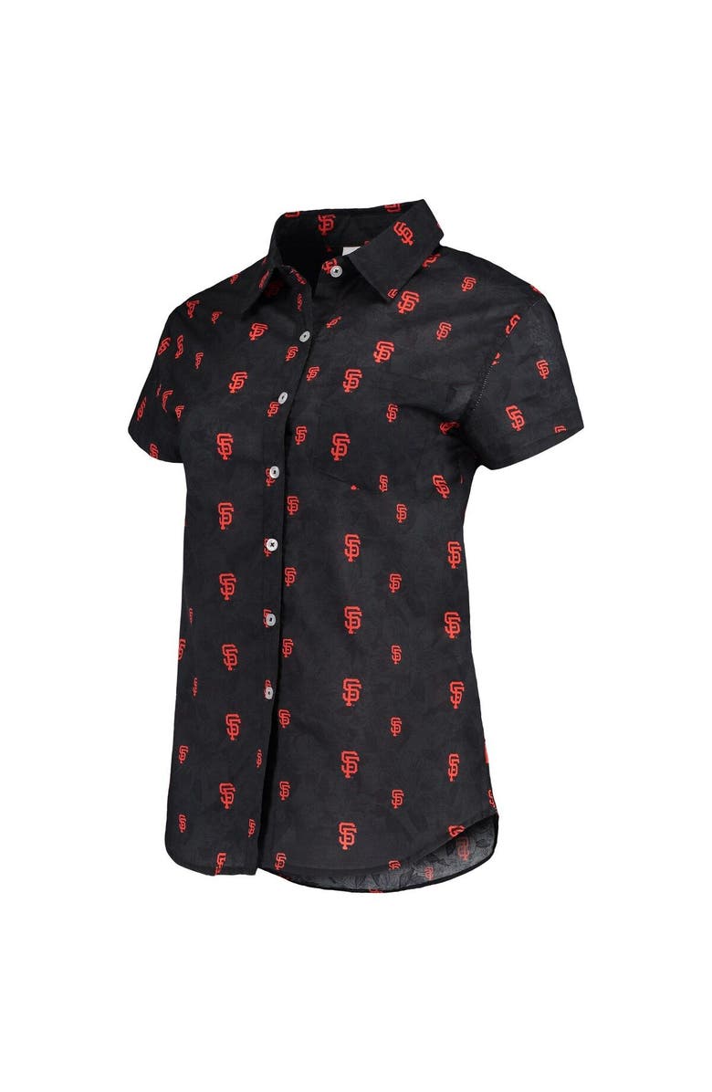 FOCO Women's FOCO Black San Francisco Giants Floral Button Up Shirt, Alternate, color, 