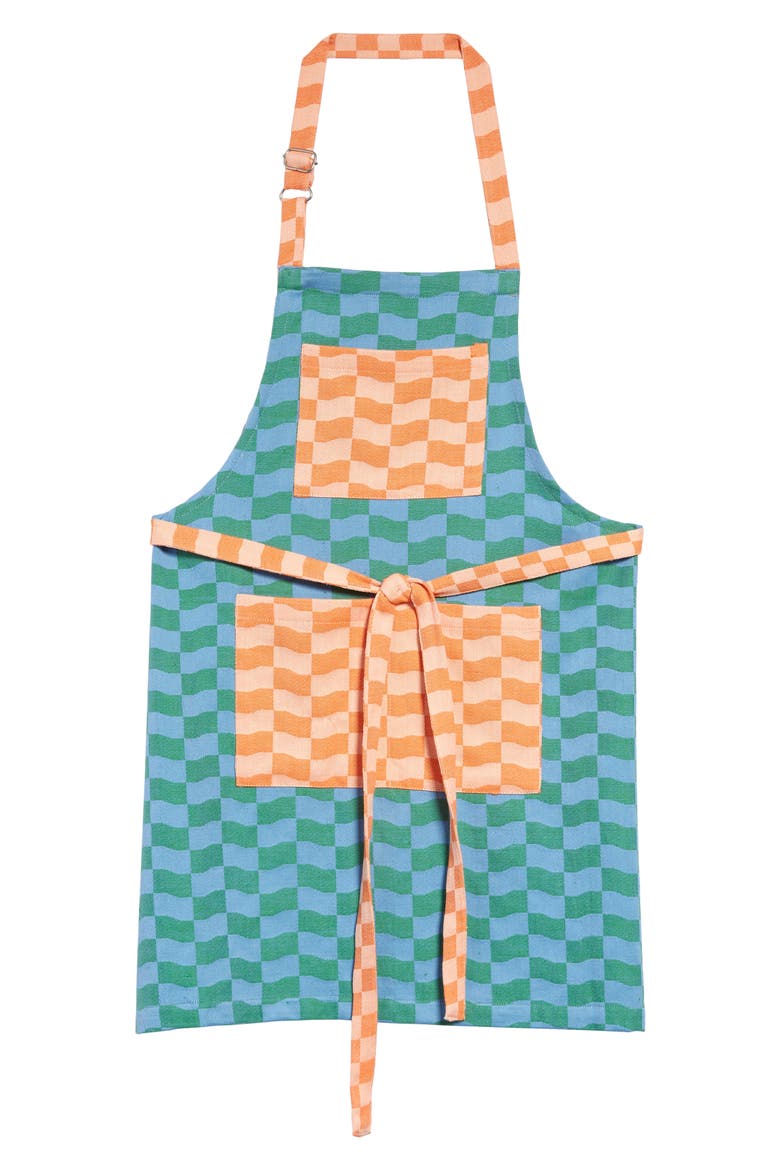Checkered Tread Apron, Main, color, BLUE MULTI