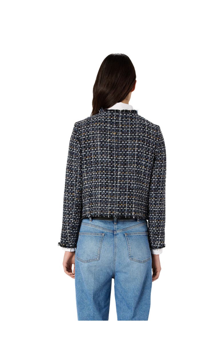 GERARD DAREL Naya Cropped Tweed Bouclé Jacket, Alternate, color, Indigo
