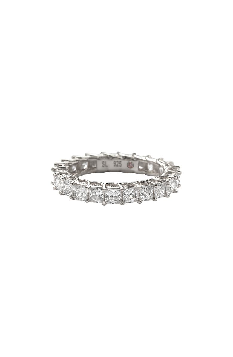SUZY LEVIAN Square Cut CZ Eternity Ring, Alternate, color, White