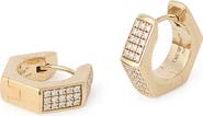 Off-White Hex Nut Diamond Huggie Hoop Earrings
