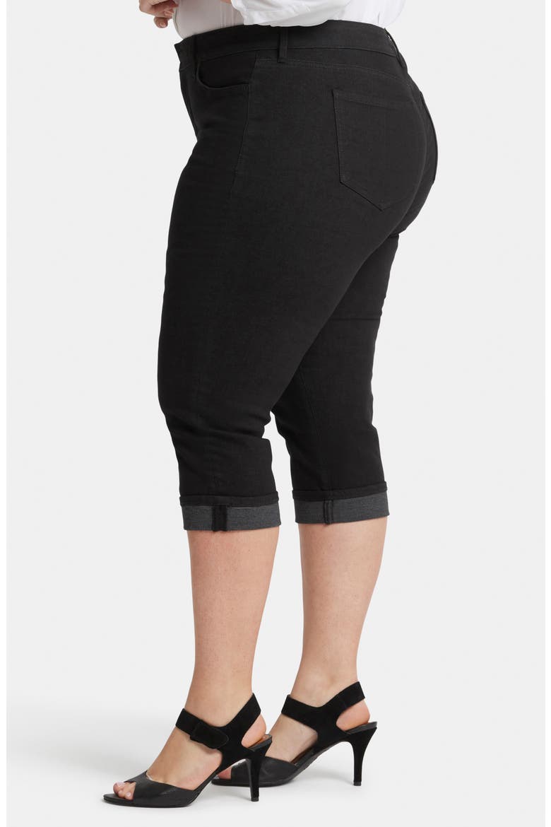 Marilyn Cool Embrace® Cuff Crop Straight Leg Jeans, Alternate, color, BLACK