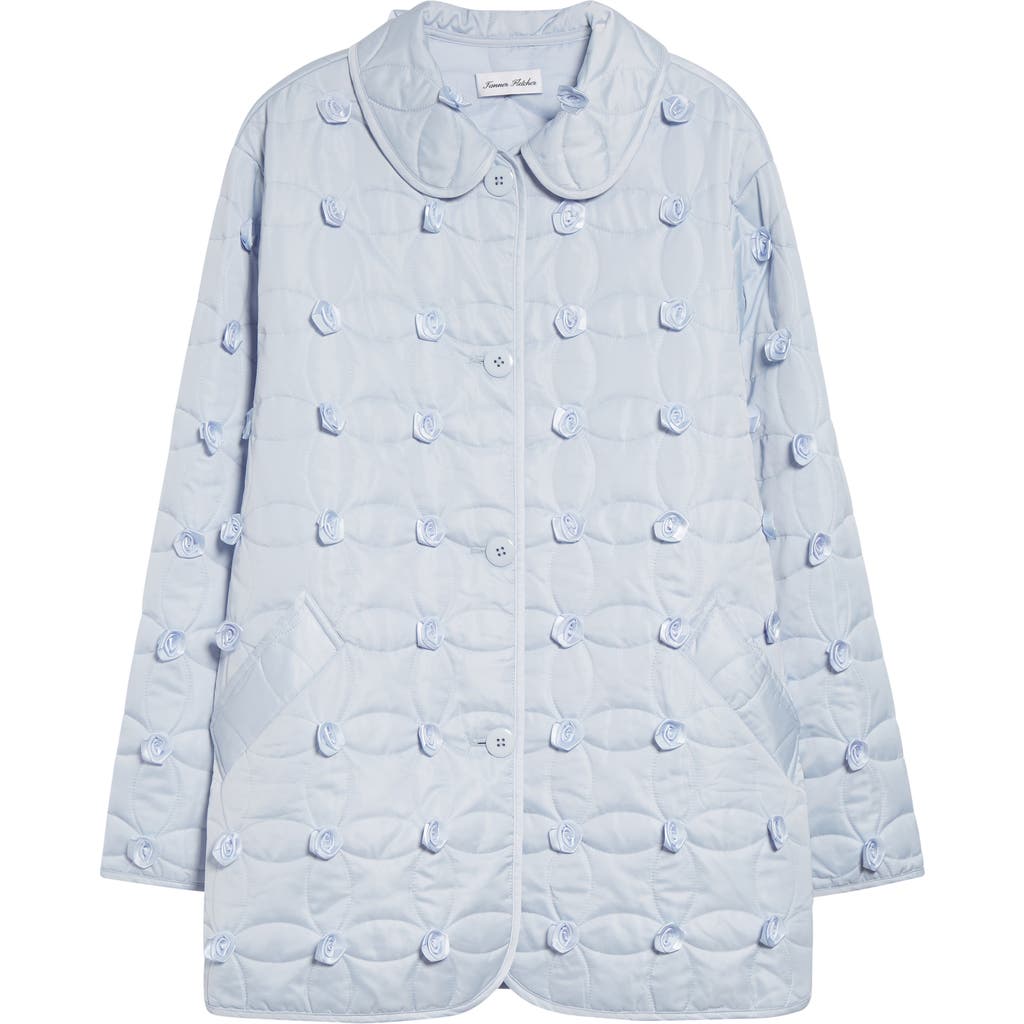 Tanner Fletcher Gender Inclusive Arnie Rosette Embellished Quilted Jacket In Blue