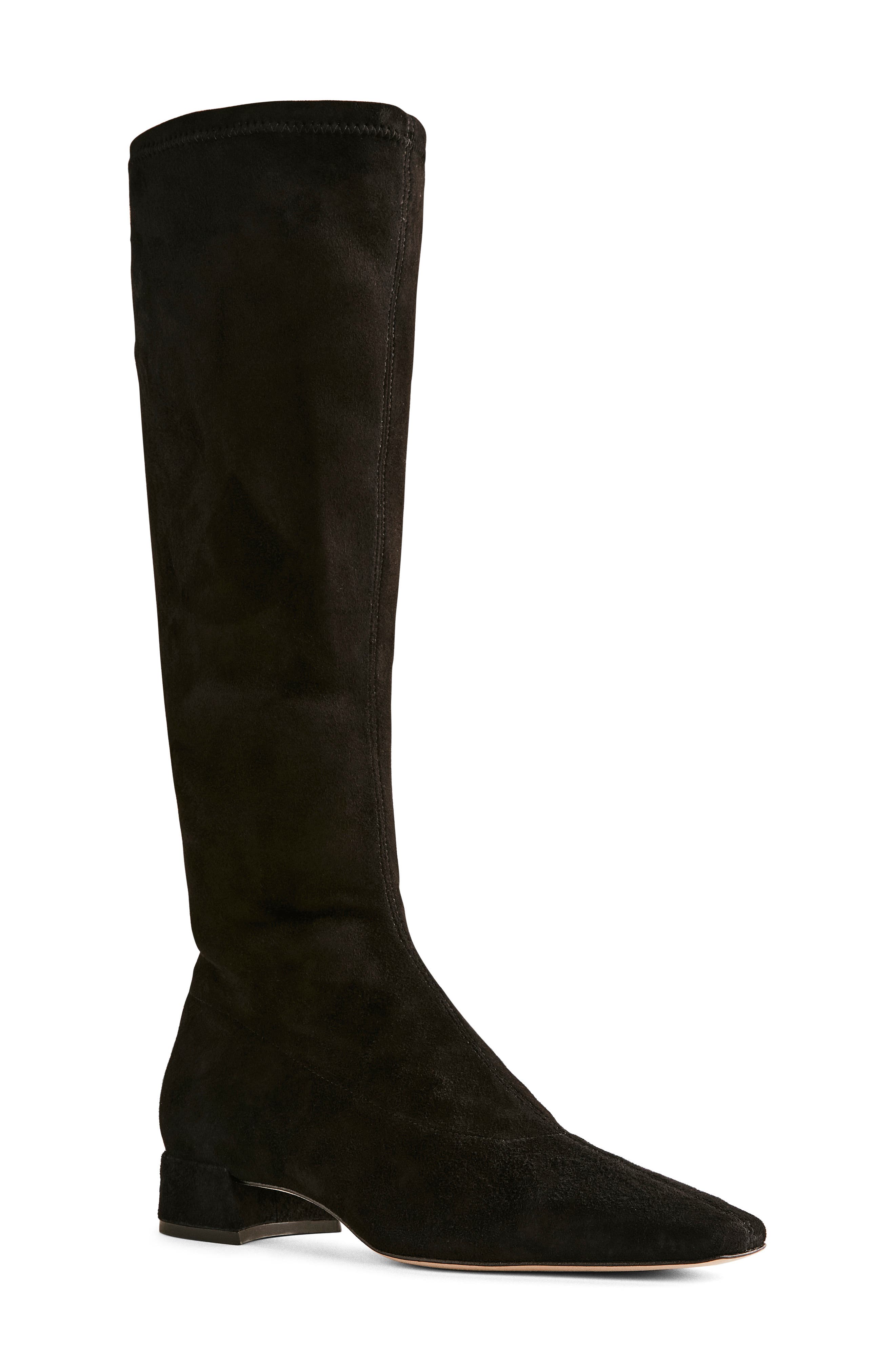 Reformation Raven Knee High Boot, Main, color, Black Suede