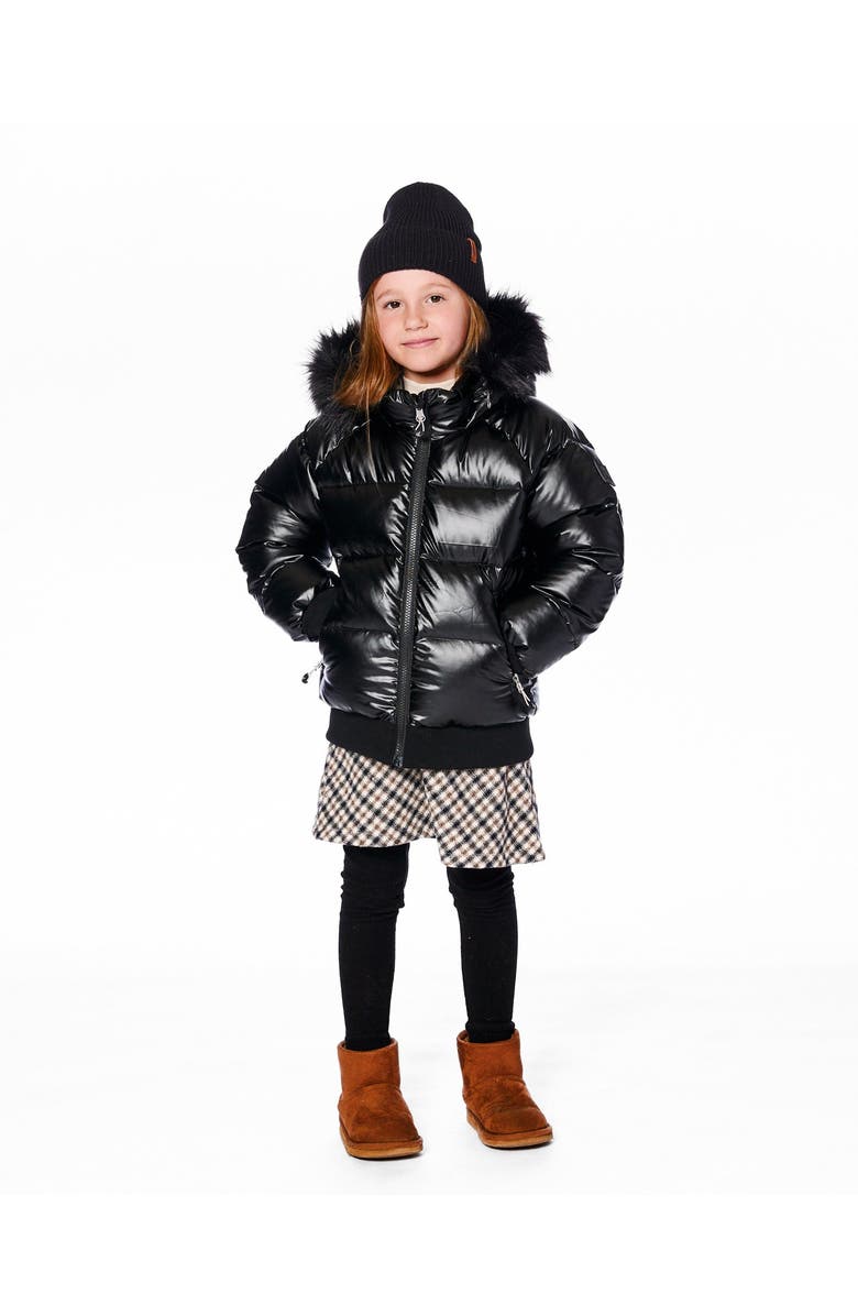 Deux par Deux Quilted Bomber-Style Winter Coat, Main, color,