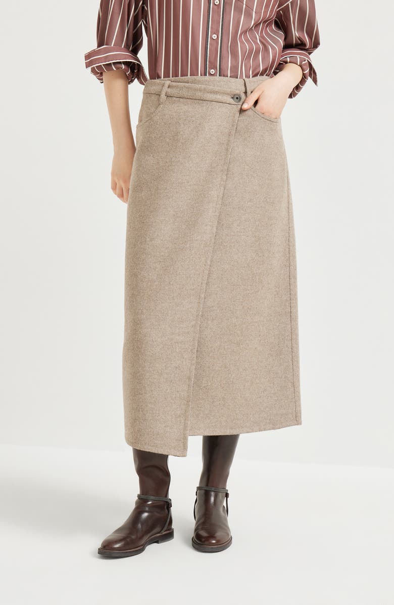 Brunello Cucinelli Hand-finished skirt, Alternate, color, Rope