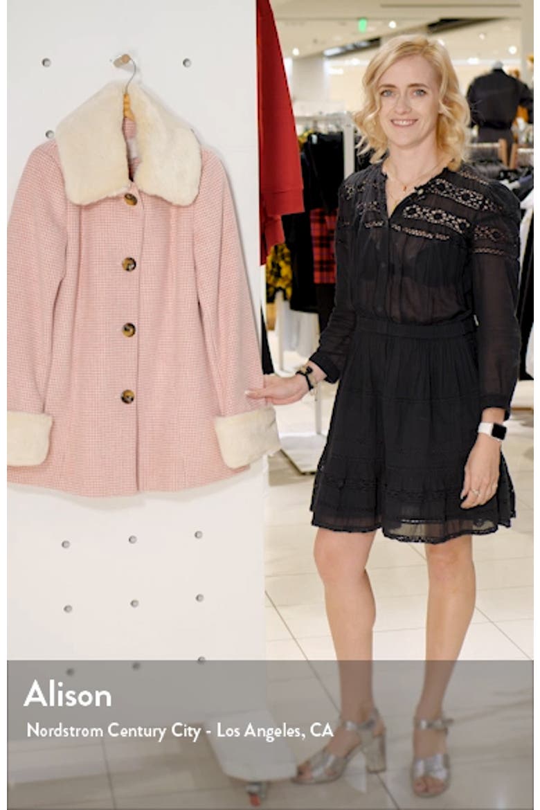 Eloise Check Coat with Faux Fur Trim (Nordstrom Exclusive) video