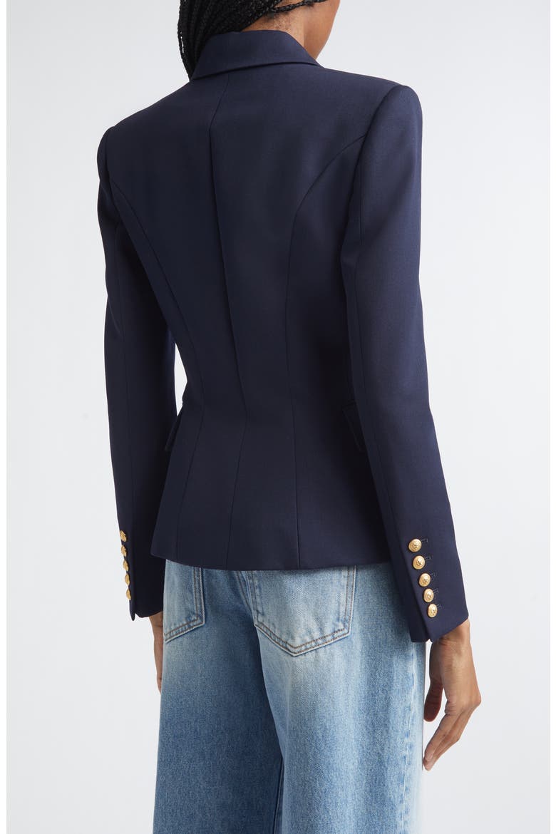 Double Breasted Wool Blazer, Alternate, color, MARINE BLUE
