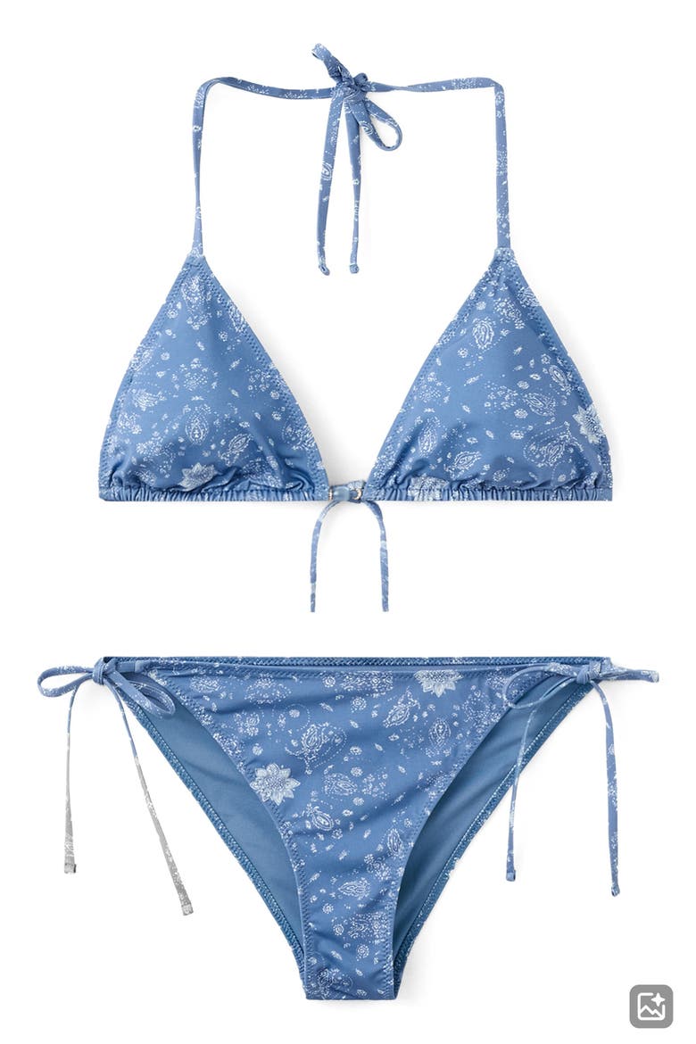 Bandanda Print Two-Piece Swimsuit, Alternate, color, BLUE