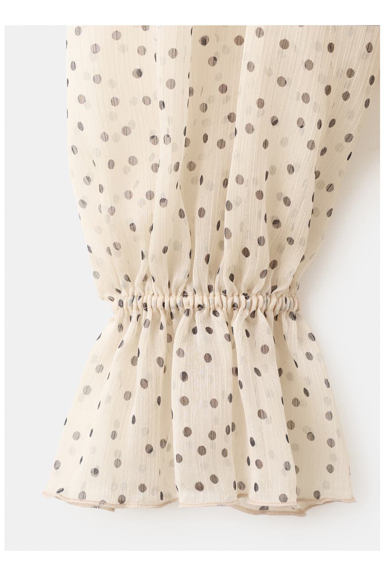 Polka Dot Tie Neck Top, Alternate, color, ECRU