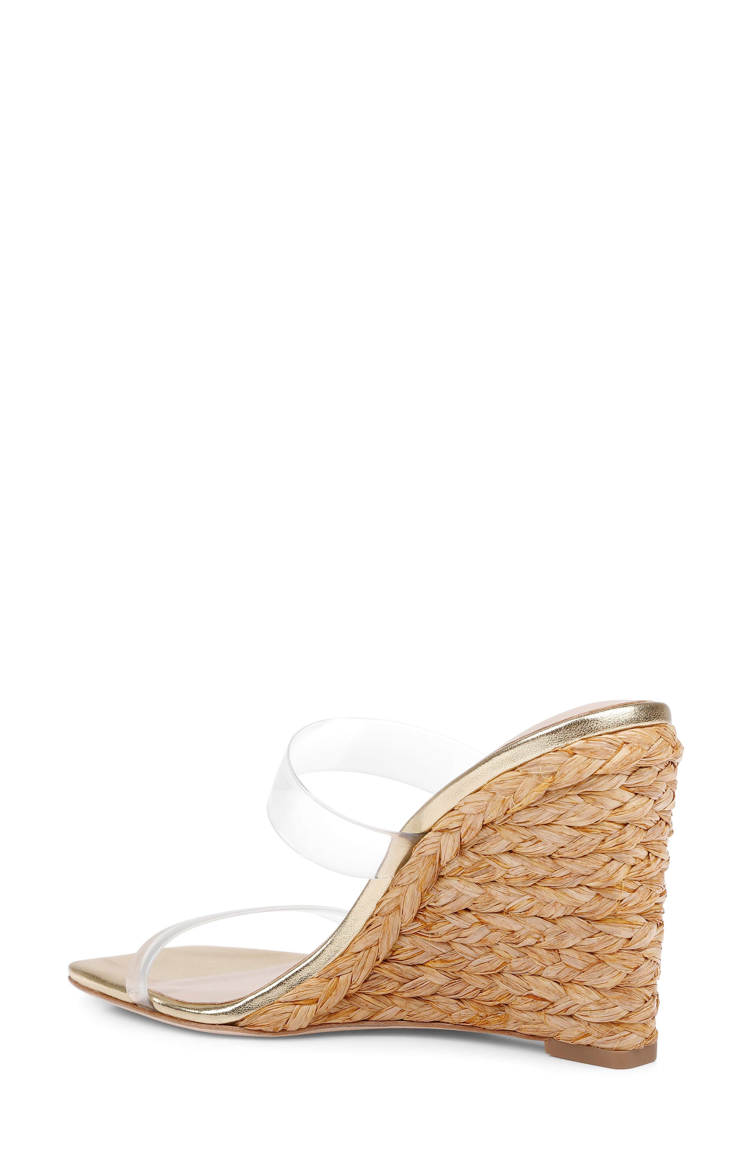 L'AGENCE Farrell Espadrille Wedge Slide Sandal, Alternate, color, Gold