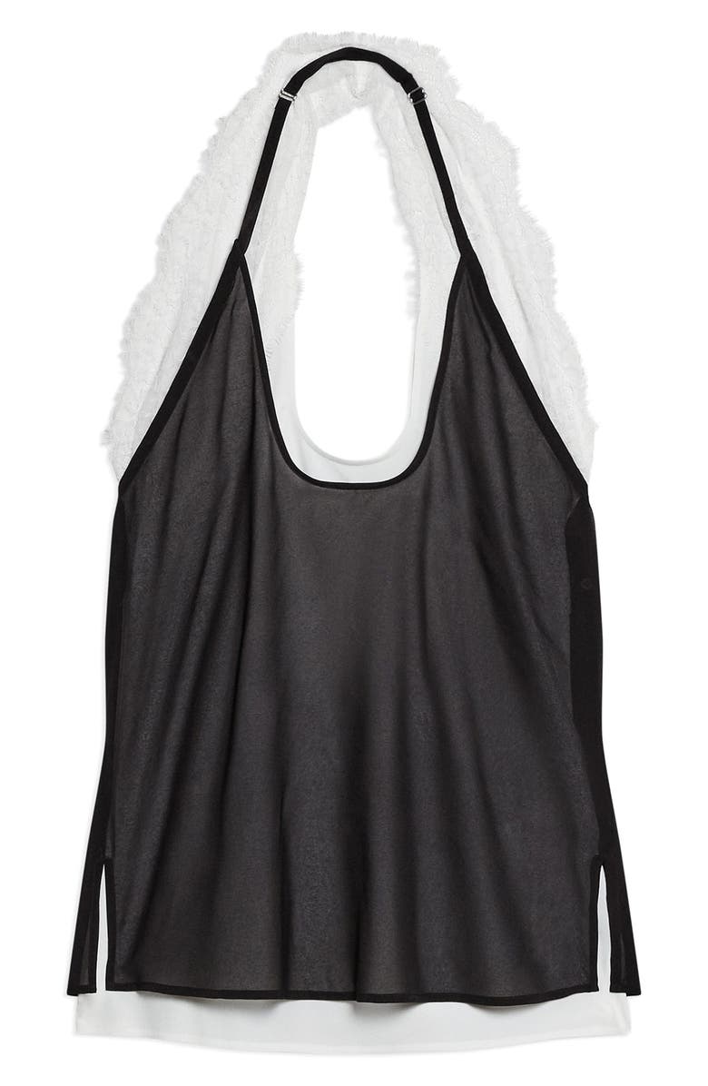 Helmut Lang Lace Dancer Stretch Silk Halter Top, Alternate, color, 