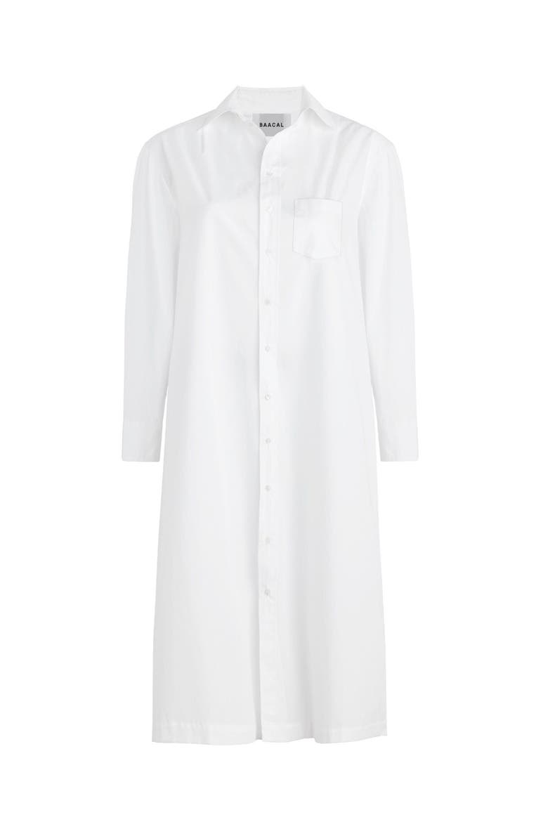 Long Cotton Shirtdress, Main, color, White