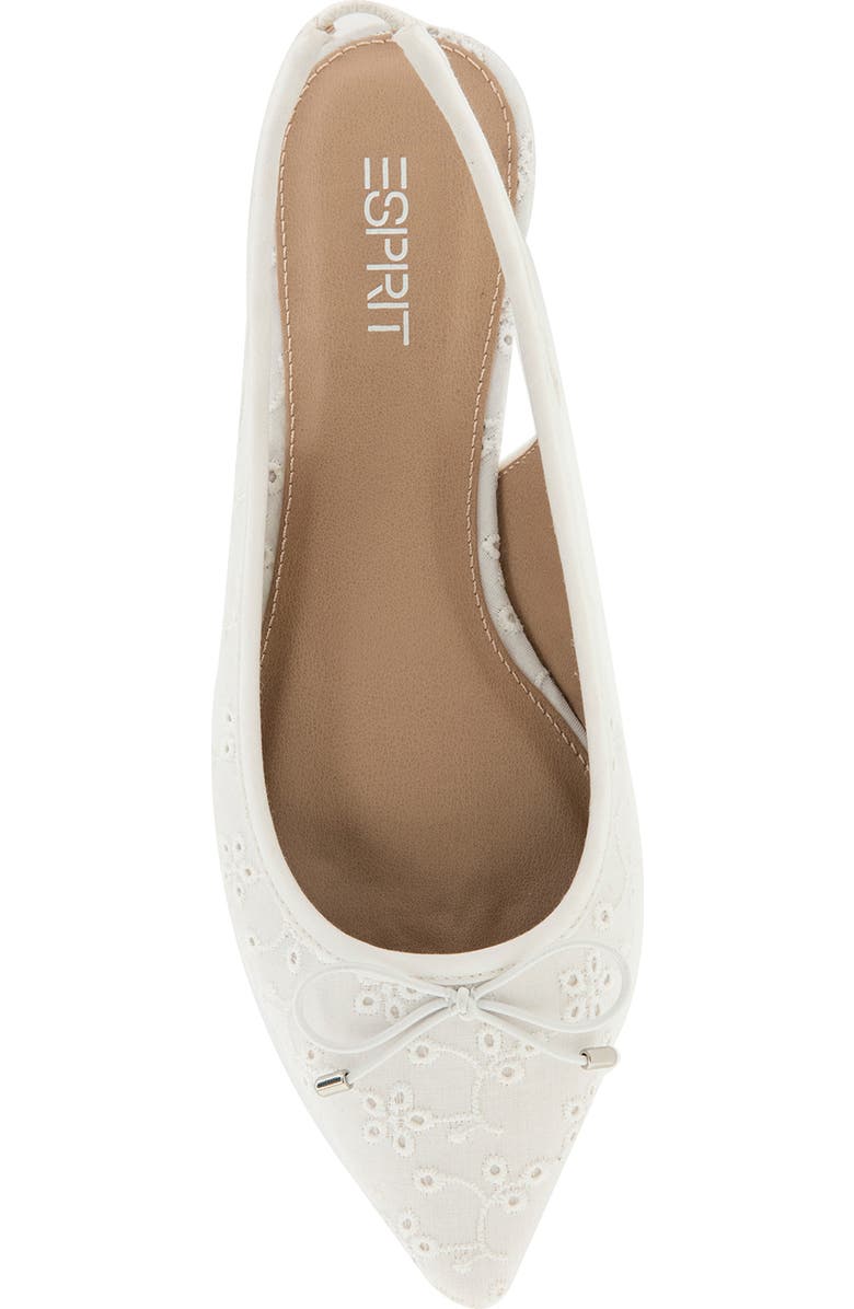 Esprit Petria Slingback Flat, Alternate, color, White Eyelet
