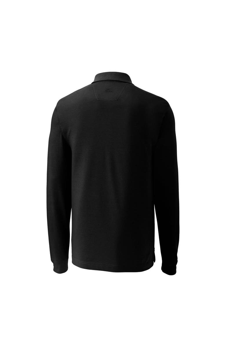 Cutter & Buck Men's Cutter & Buck Black Detroit Lions Advantage Tri-Blend Pique Big & Tall Long Sleeve Throwback Polo, Alternate, color, Black