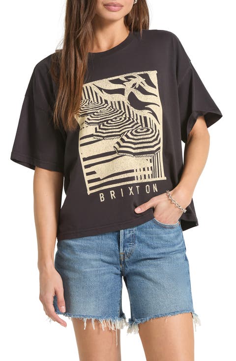 Poolside Boxy Cotton Graphic T-Shirt