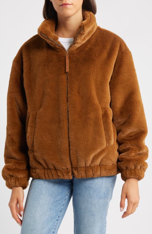Ugg(r) Faux Fur Jacket In Brown