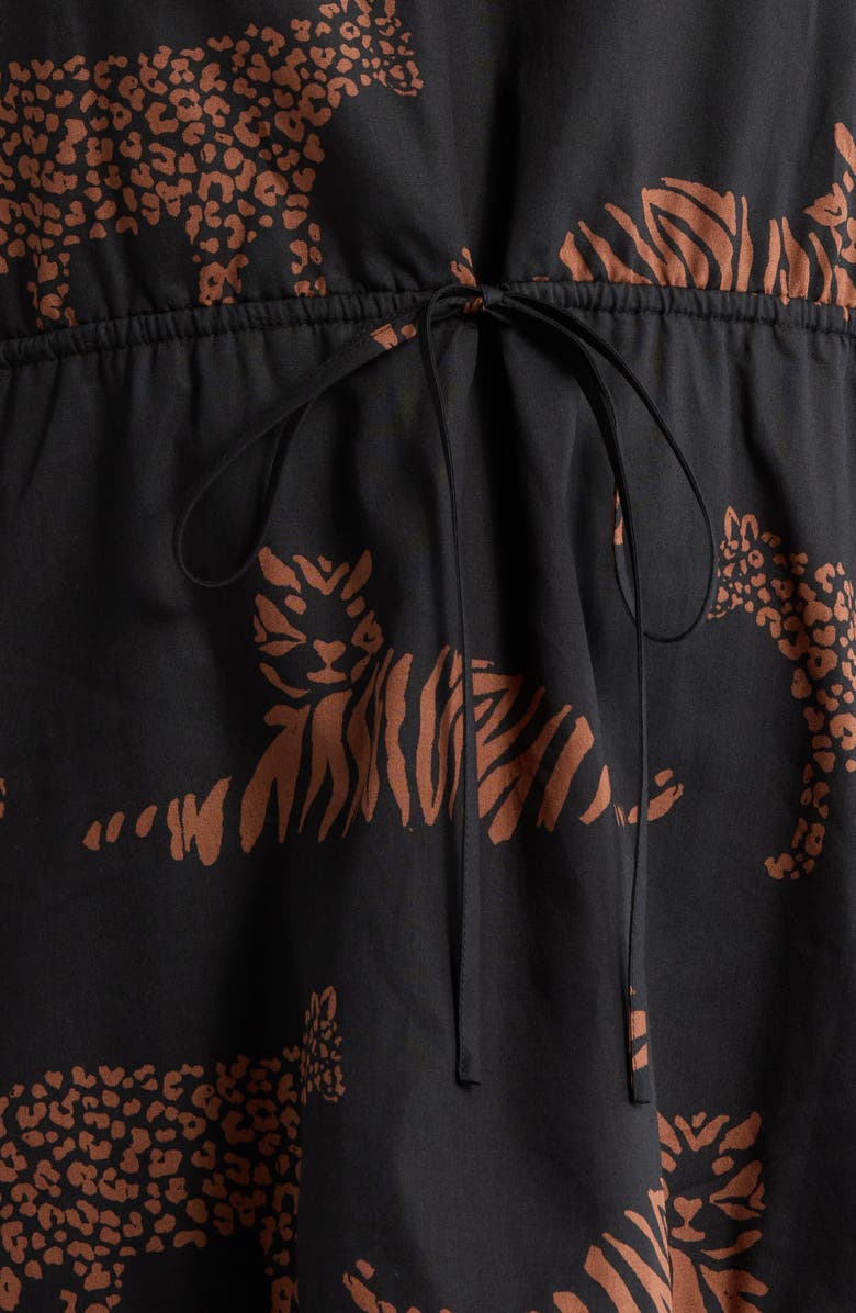 SUGARLIPS Zenzi Jungle Print Dress, Alternate, color, Black-Tan