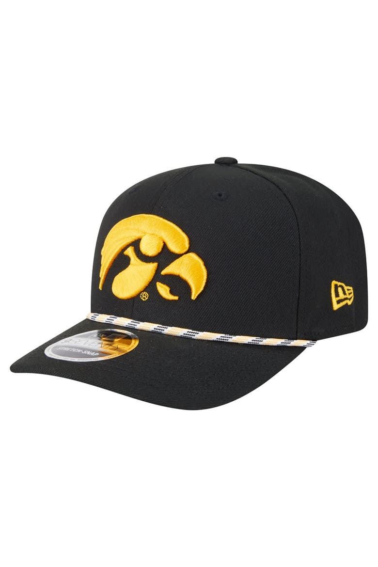 Men's New Era Black Iowa Hawkeyes Game Day Multi-Rope 9SEVENTY Stretch-Snap Hat, Main, color, Black