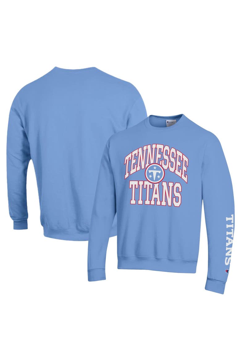Men's Champion  Light Blue Tennessee Titans Powerblend Fleece Sweatshirt, Main, color, Light Blue
