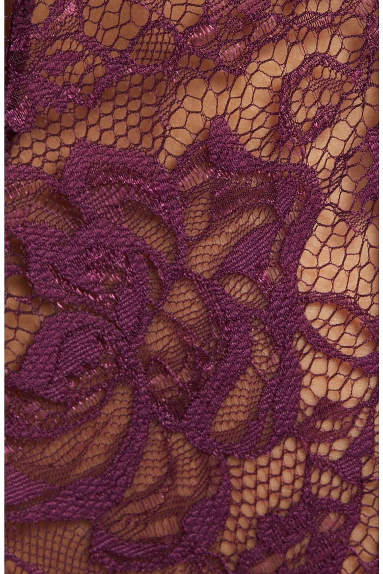 Naomi Plunge Neck Lace Bodysuit, Alternate, color, POTENT PURPLE