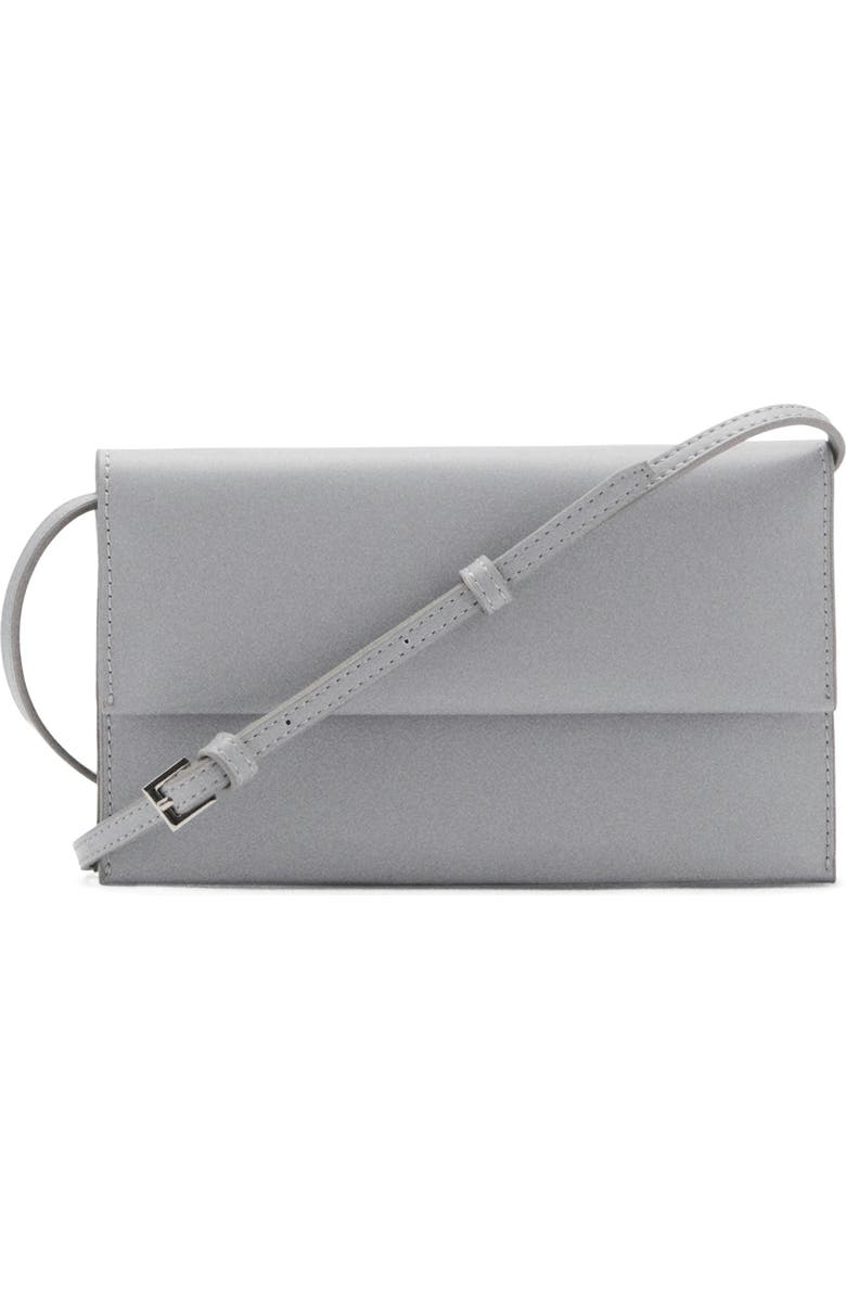 MANGO Faux Leather Crossbody Bag, Main, color, Blue