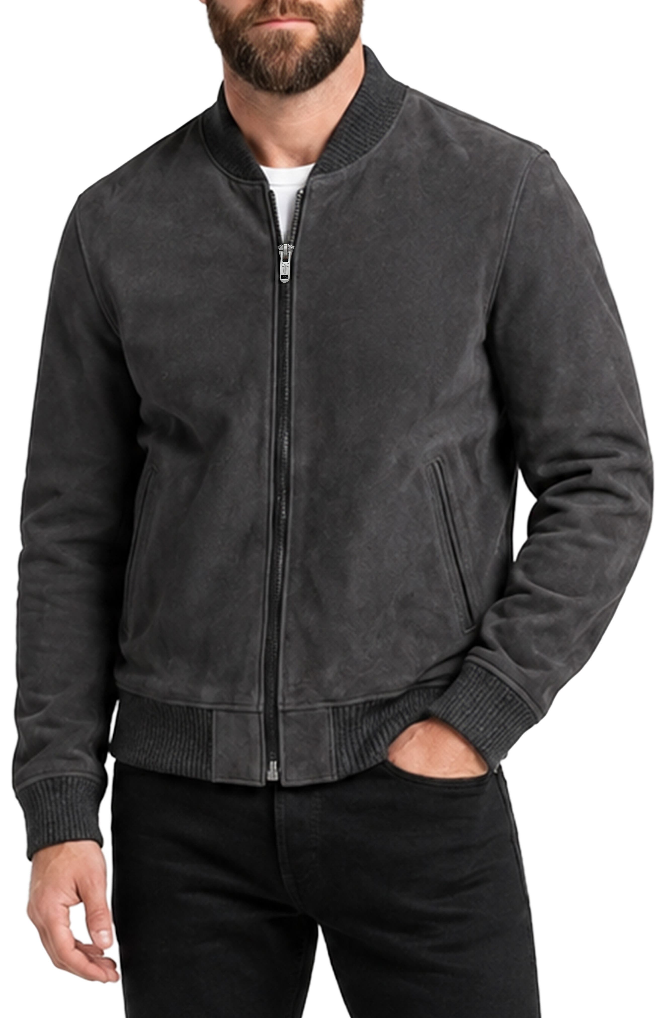 Classic Suede Bomber Jacket