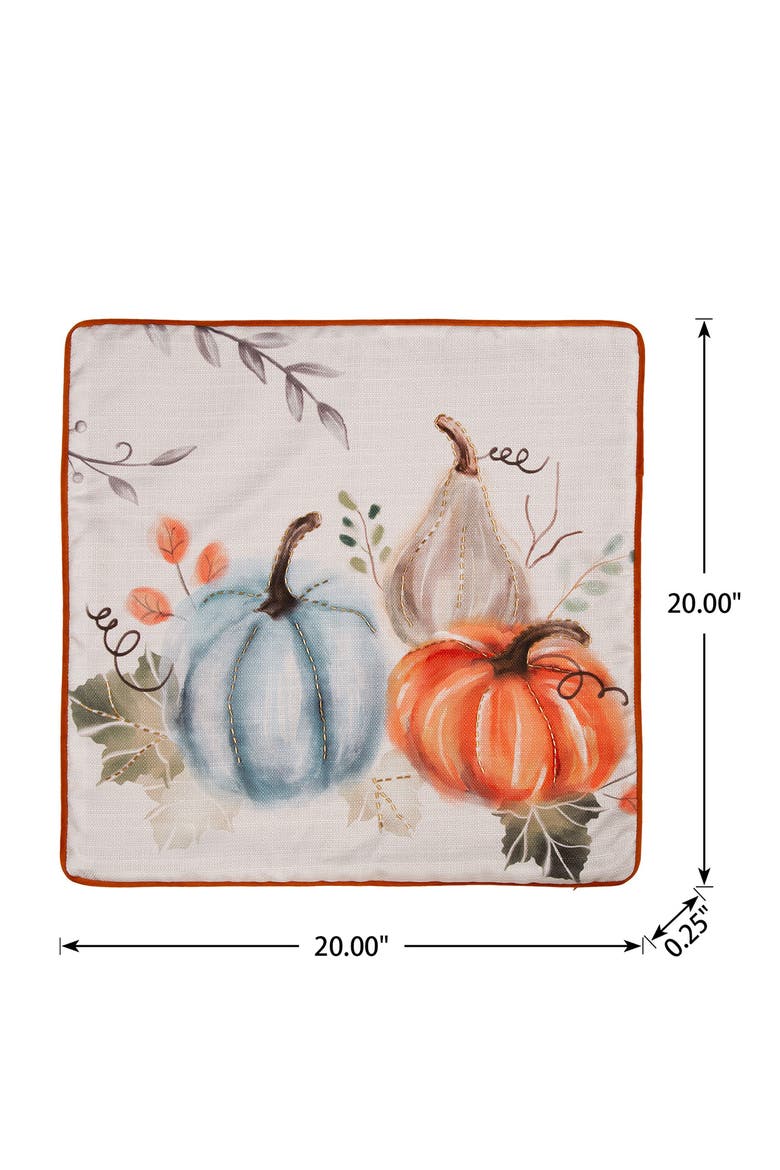 20x20 Faux Burlap Pumpkin Pillow Cover, Alternate, color, Orange