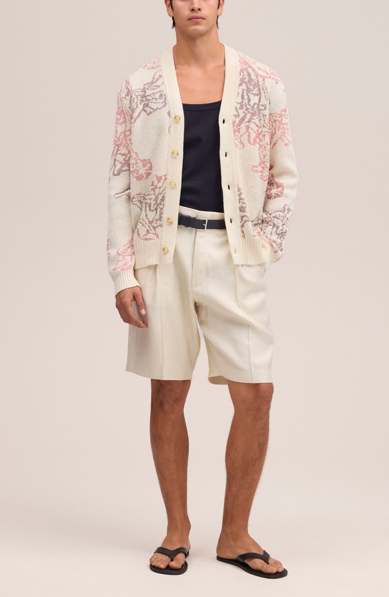 NN07 Viggo 60044 Recycled Cotton Blend Cardigan, Alternate, color, Ivory