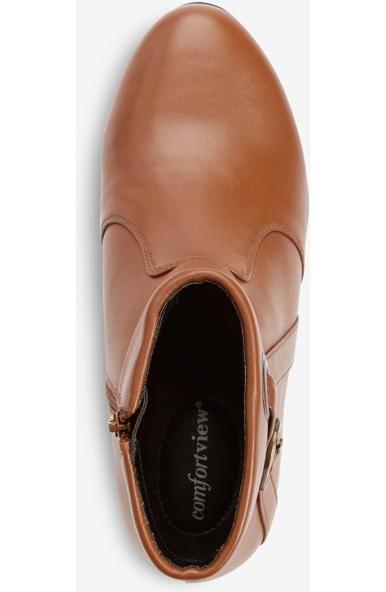 Comfortview The Terri Leather Bootie, Alternate, color, Black